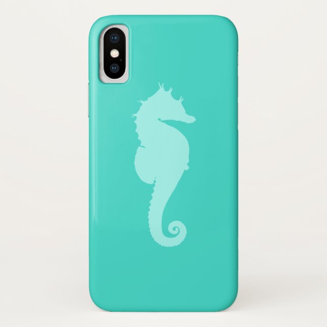 Coques Case-Mate iPhone Cheval de mer Turquoise 2 (Dos)