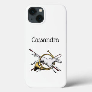 iPhone 13 Coque Cheval de saut d'obstacles équestre preppy à trave