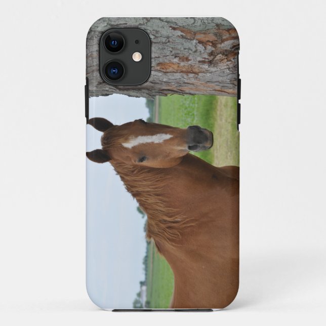 Coques Case-Mate iPhone Cheval debout près de l'arbre (Dos)