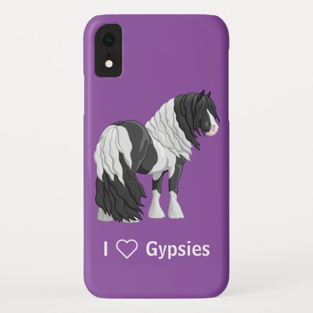 Coques Case-Mate iPhone Cheval d'équipage du Pinto noir Piebald Gypsy Vann (Dos)