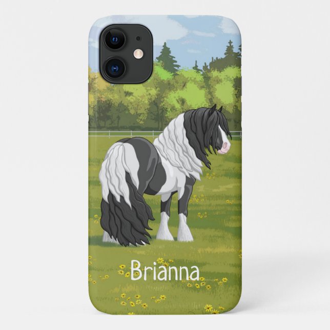 Coques Case-Mate iPhone Cheval d'équipage du Pinto noir Piebald Gypsy Vann (Dos)