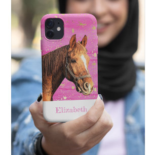 Case-Mate iPhone Case Cheval Dos équitation Nom animal Rose Gold Plutôt