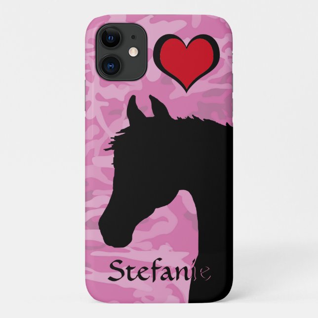 Coques Case-Mate iPhone Cheval du Coeur (camo rose) (Dos)