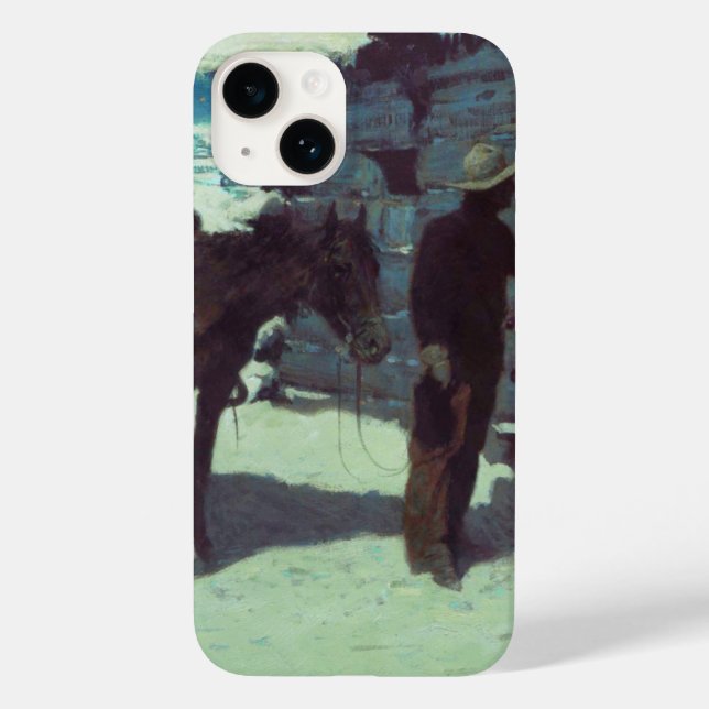 Coques Case-Mate iPhone Cheval et Cowboy neige hivernale (Verso)