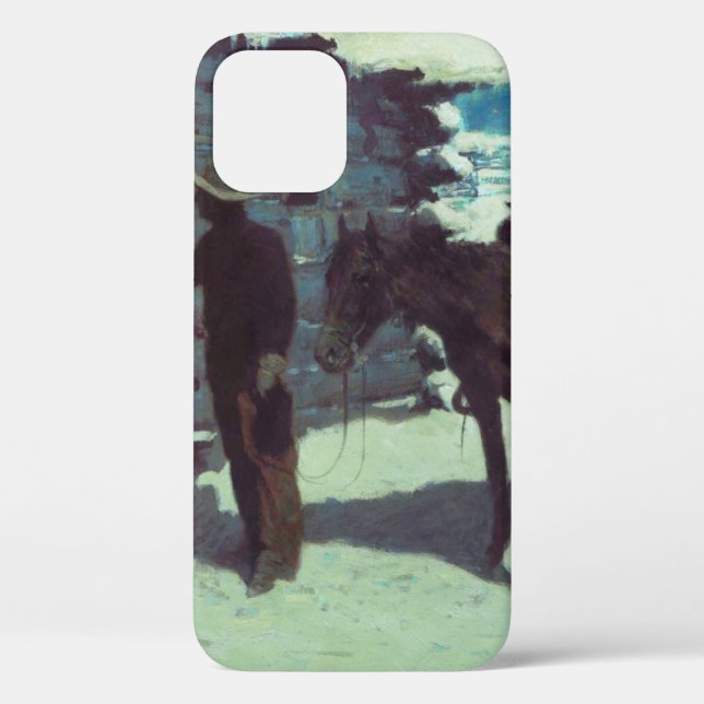 Coques Case-Mate iPhone Cheval et Cowboy neige hivernale (Verso)