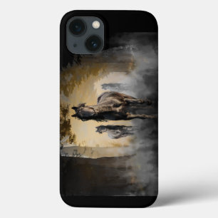 Etui iPhone 13 Cheval frison bonjour