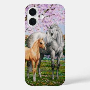 Coques iPhone 16 Cheval Gris Dappel Mare Palomino Foie