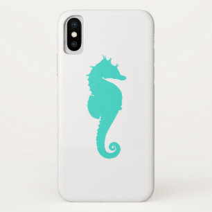 Case-Mate iPhone Case Cheval Marin Turquoise sur Fond Blanc