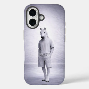 Coque Pour iPhone 16 Cheval minimaliste en tenue moderne décontractée