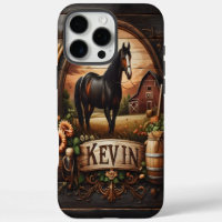 Cheval Noir Avec Le Nom Kevin