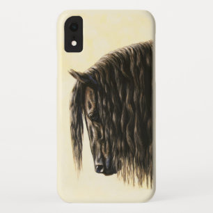 Coque Pour iPhone XR Cheval noir Friésien