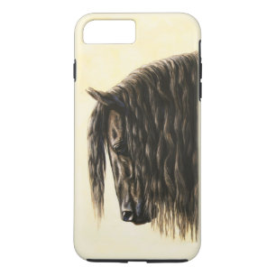 Coque iPhone 7 Plus Cheval noir Friésien