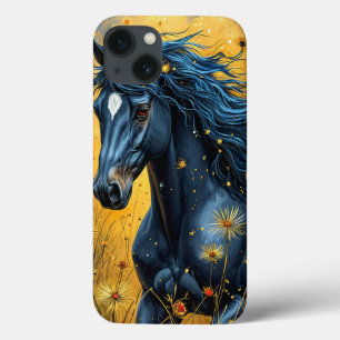 Case-Mate iPhone Case Cheval noir galopant à travers une prairie vibrant
