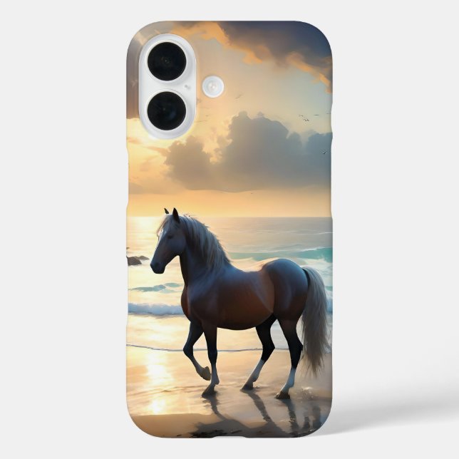Coques Case-Mate iPhone Cheval Palomino sur la plage,  (Verso)