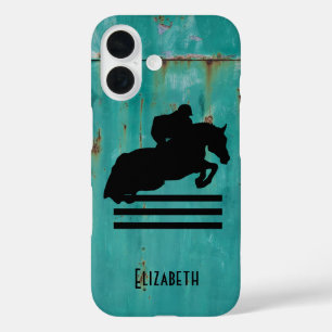 Coque Pour iPhone 16 Cheval Show Chasseur Jumper Silhouette