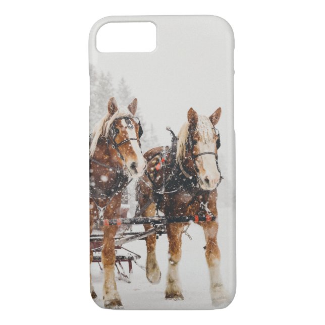 Coques Case-Mate iPhone Cheval tiré Sleigh scène de Noël (Dos)