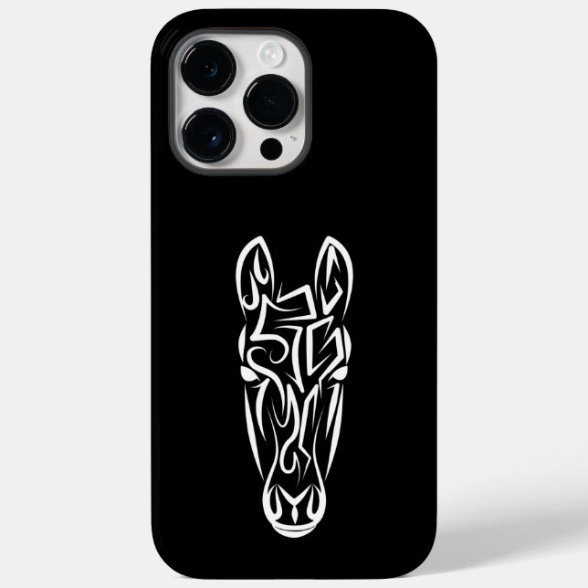 Coques Case-Mate iPhone Cheval tribal noir et blanc (Verso)