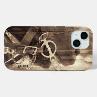 Cheval Vintage Ouest Sepia Bois rustique