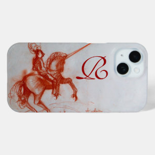 Coque Pour iPhone 15 CHEVALIER FLORENTINE SUR HORSEBACK Sepia Monogramm