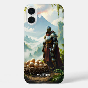 Coque Pour iPhone 16 Plus Chevalier Mignon de Fantaisie Gardant des Œufs