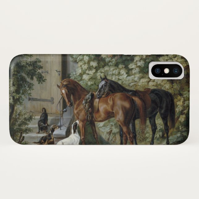 Coques Case-Mate iPhone Chevaux à la Porche (par Albrecht Adam) (Dos (Horizontal))