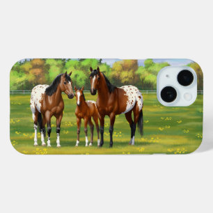 Coque Case-Mate iPhone Chevaux Appaloosa De Baie Brown En Pâturage D'Été