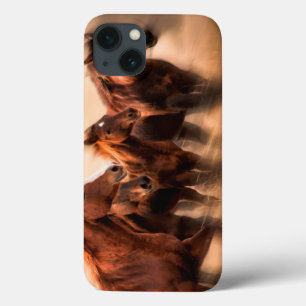 iPhone 13 Case Chevaux au galop, flou et crinières volantes