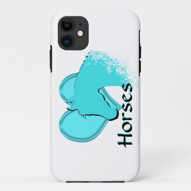 Coques Case-Mate iPhone Chevaux cardiaques III (aqua) (Dos)