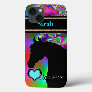 iPhone 13 Coque Chevaux cardiaques III personnalisable (fractal 50