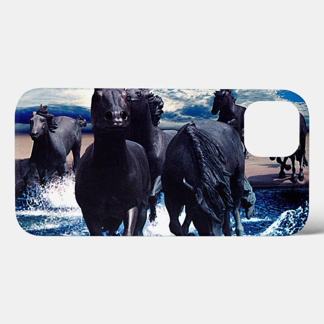 Coques Case-Mate iPhone Chevaux courant dans l'eau (Verso (horizontal))