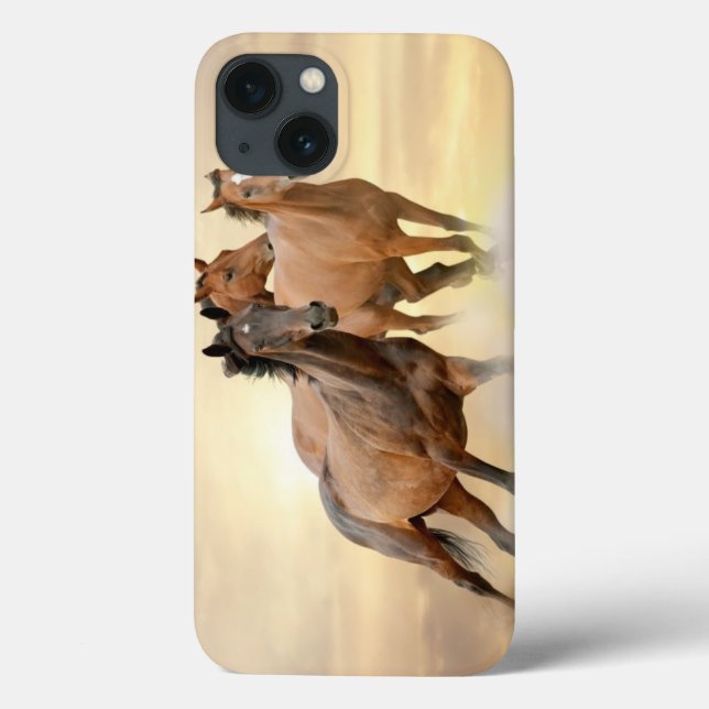 Coques Case-Mate iPhone Chevaux dans le coucher du soleil (Verso)