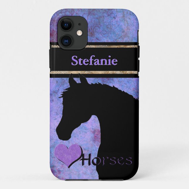 Coques Case-Mate iPhone Chevaux de coeur III (violet/bleu) (Dos)