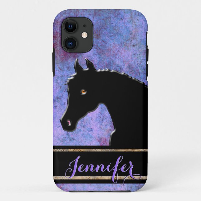 Coques Case-Mate iPhone Chevaux de coeur III (violet/bleu) (Dos)