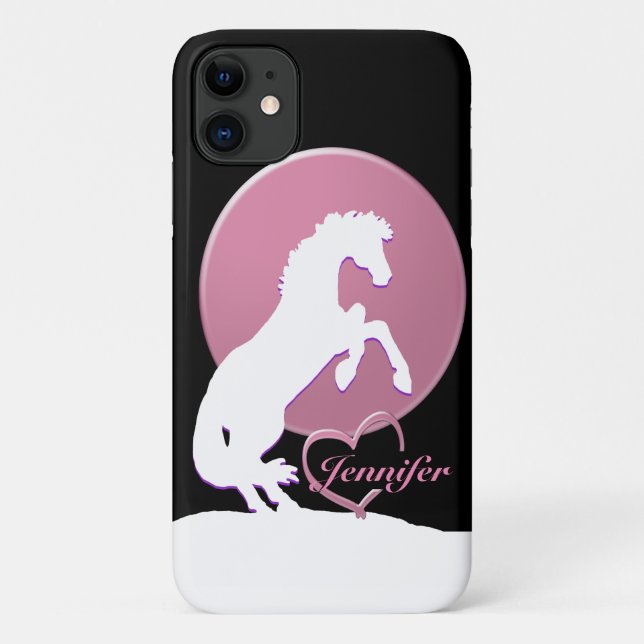 Coques Case-Mate iPhone Chevaux du Coeur Blanc V (rose) (Dos)