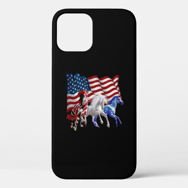Coques Case-Mate iPhone Chevaux États-Unis Drapeau américain Cheval (Verso)