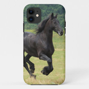 Coque iPhone 11 Chevaux frisons galopants