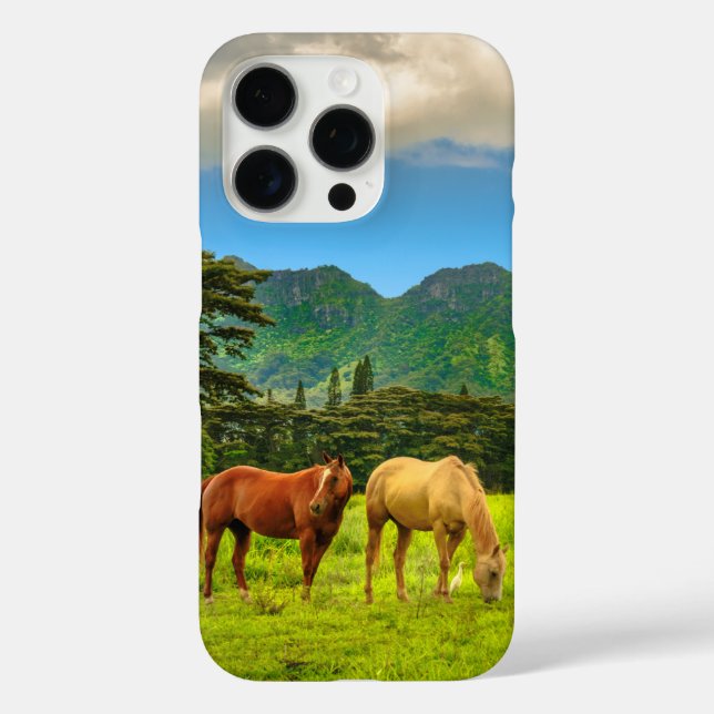 Coques Case-Mate iPhone Chevaux hawaïens, Hokulei Peak, Kauai, Hawaii (Verso)