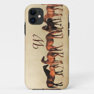 Coque iPhone 11 CHEVAUX / MARES ET FOLS Monogramme
