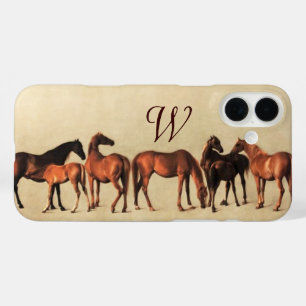 Coques iPhone 16 Plus CHEVAUX / MARES ET FOLS Monogramme