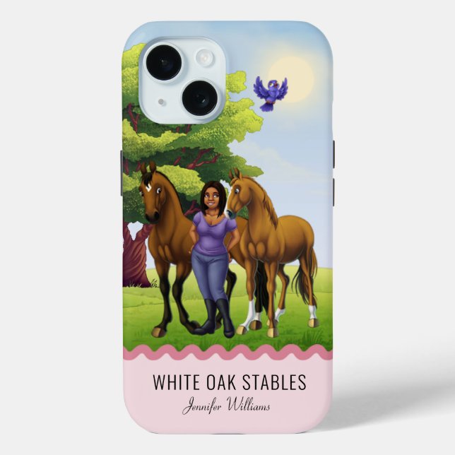 Coques Case-Mate iPhone Chevaux Pur-Sang et Cavalier Personnalisables (Verso)