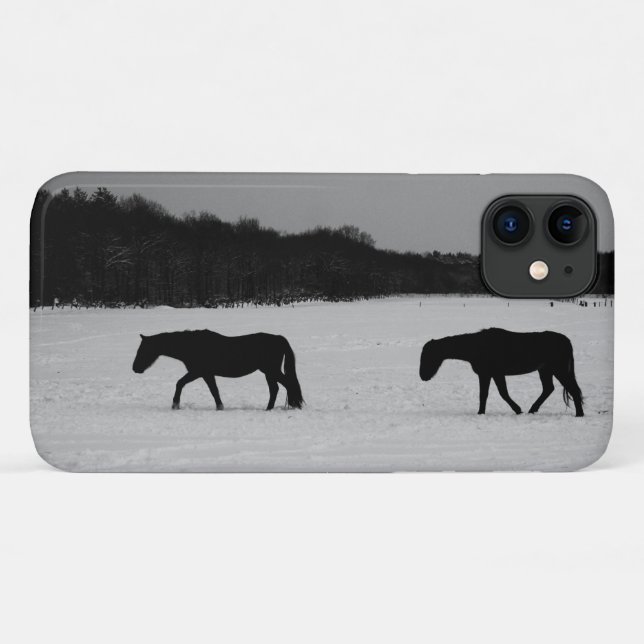 Coques Case-Mate iPhone Chevaux Sur Iphcna Neige (Dos (Horizontal))