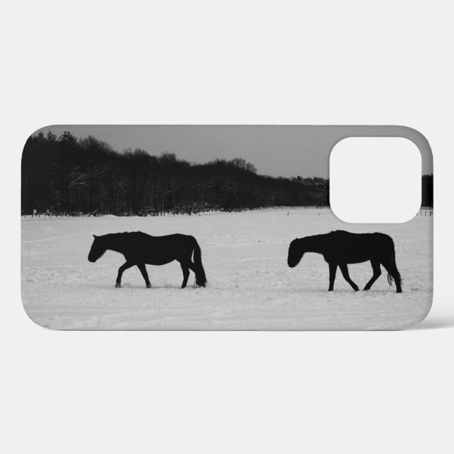 Coques Case-Mate iPhone Chevaux sur la neige iphcnm (Verso (horizontal))