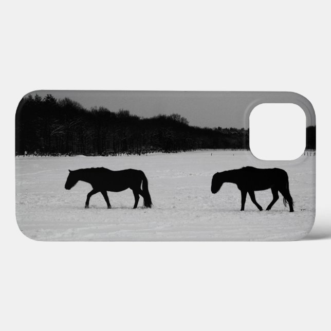 Coques Case-Mate iPhone Chevaux sur la neige iphcnm (Verso (horizontal))
