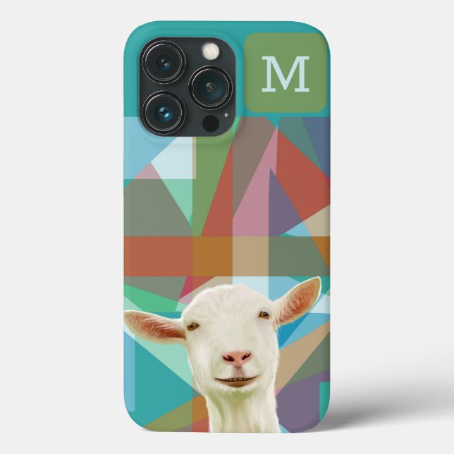 Coques Case-Mate iPhone Chèvre blanche colorée Arrière - plan géométrique (Verso)