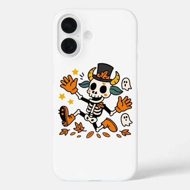 Coques Case-Mate iPhone Chèvre squelette fantomatique mignonne avec chapea (Verso)