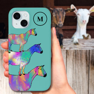 Coque Case-Mate iPhone Chèvres Coloré Animal de ferme Monogramme