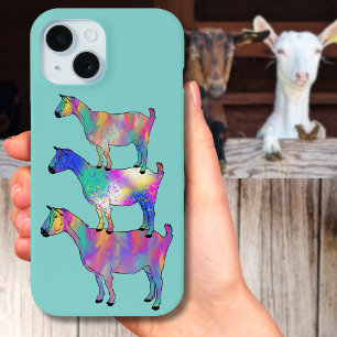 Coque Case-Mate iPhone Chèvres drôles Art d'animaux de ferme colorés