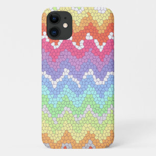 Coque iPhone 11 chevron arc-en-ciel Vitre coloré Abstrait