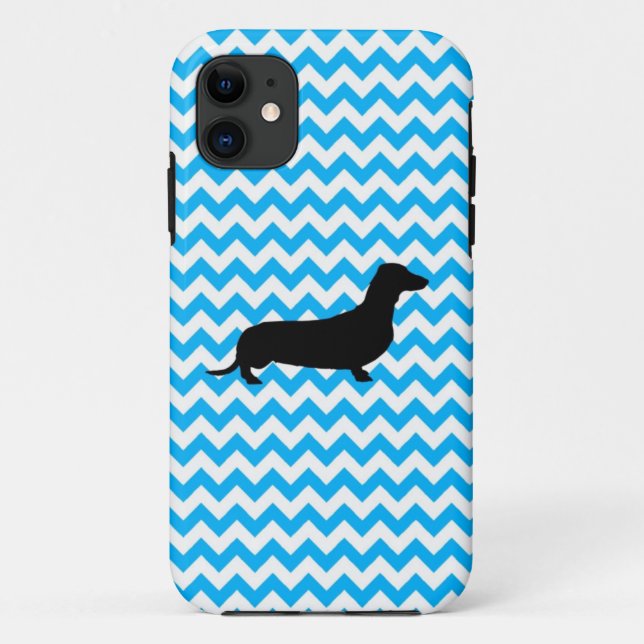 Coques Case-Mate iPhone Chevron Bébé Bleu Avec Coque-Mate Dachshund iPhone (Dos)