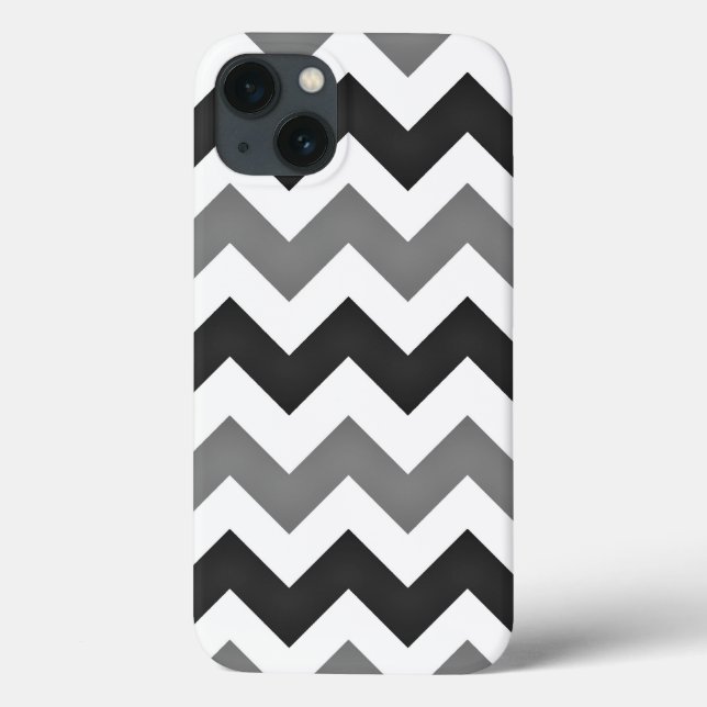 Coques Case-Mate iPhone Chevron blanc et gris Zigzag (Verso)